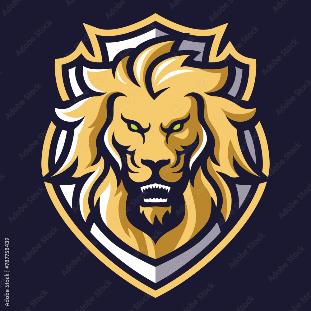 Lion esport logo vector illustration