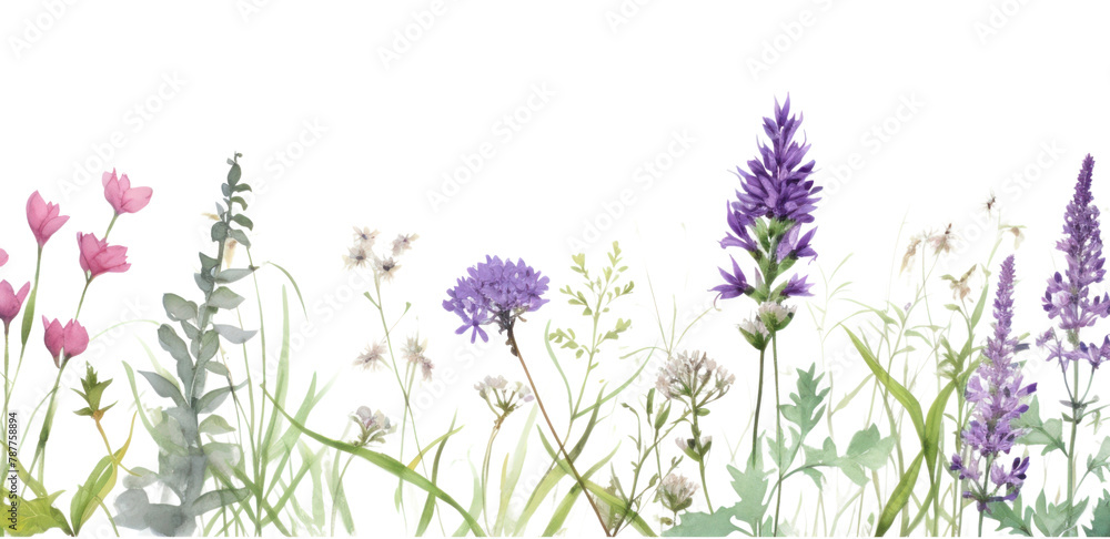 Fototapeta premium PNG Minimal purple flowers lavender outdoors blossom.