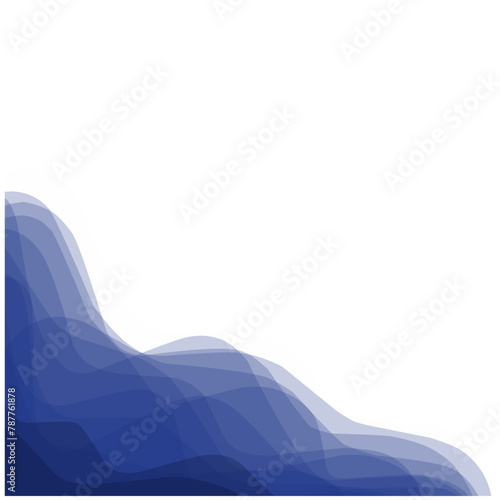 Beach landscape with waves. Blue waves footer