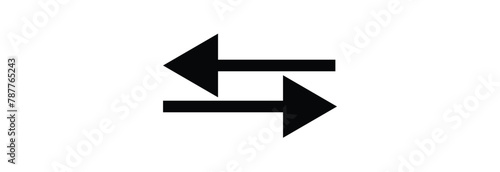 Straight and curved long arrow vector icon eps 10.