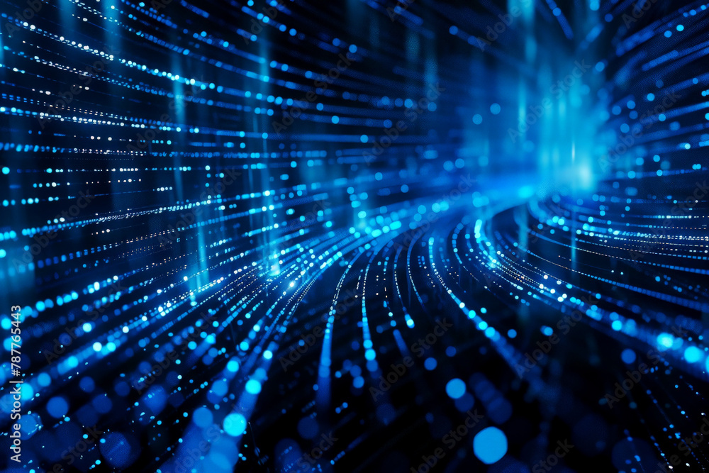 Futuristic blue abstract background with network grid and glowing particles, AI generative Futuristic blue abstract background with network grid and glowing particles, AI generative