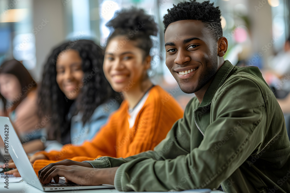 Happy Teenage Students Engaging Actively in Classroom Learning Activities at High School Happy Teenage Students Engaging Actively in Classroom Learning Activities at High School