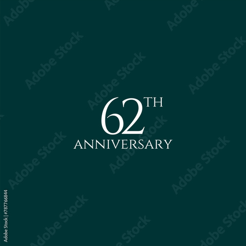 62th logo design, 62th anniversary logo design, vector, symbol, icon photo