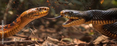 Indian Cobra fighting photo