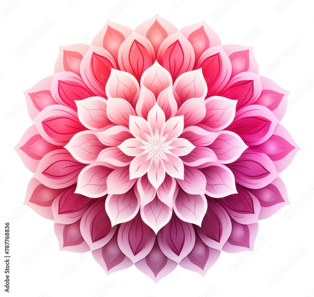 Fototapeta premium PNG Round gradient mandala flower dahlia plant.