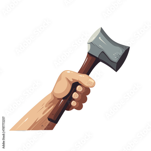 hand holding a hammer