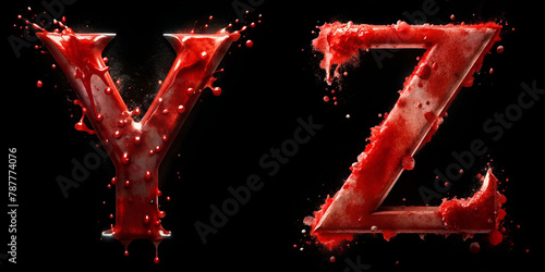 Letters Y, Z. Blood Alphabet: Terrifyingly Gruesome Lettering