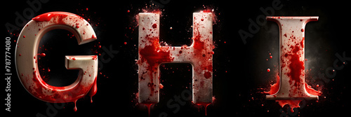 Letters G, H, I. Blood Alphabet: Terrifyingly Gruesome Lettering photo