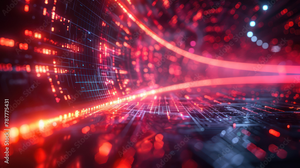 Abstract Background With Red and Blue Lights Abstract Background With Red and Blue Lights