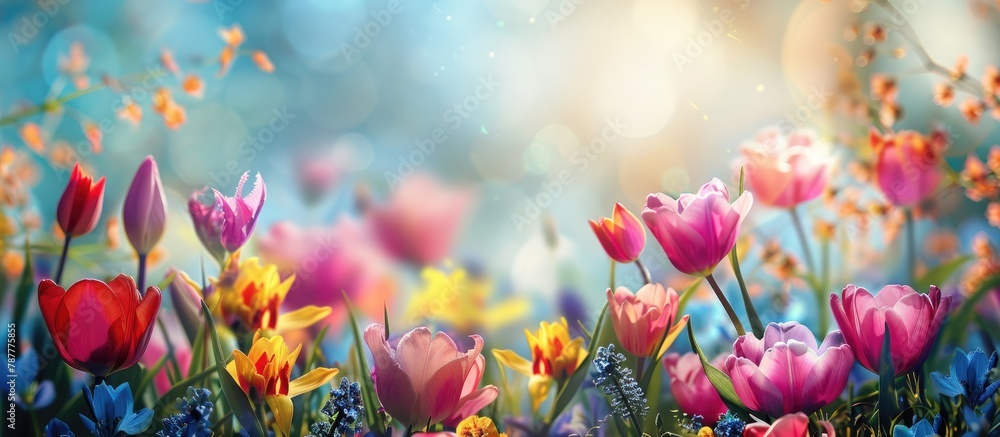 Background of flowers in spring