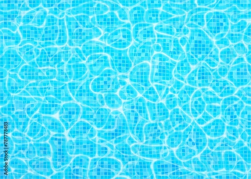 Swimming Pool Bottom Texture Ripple Flow With Waves
