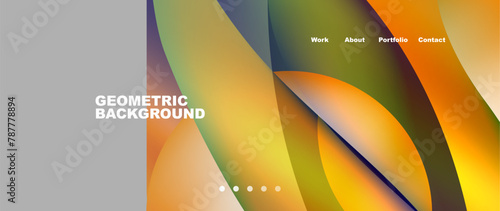 A colorful geometric background featuring terrestrial plants, petals, flowers, and fruits. The design includes closeup macro photography, artistic elements, grass patterns, and a gray border