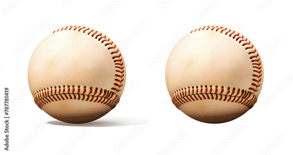 Old softball with clipping paths abstract on white and transparent background Old softball with clipping paths abstract on white and transparent background