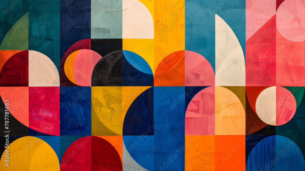 Fototapeta premium Bold Geometric Shapes Composition