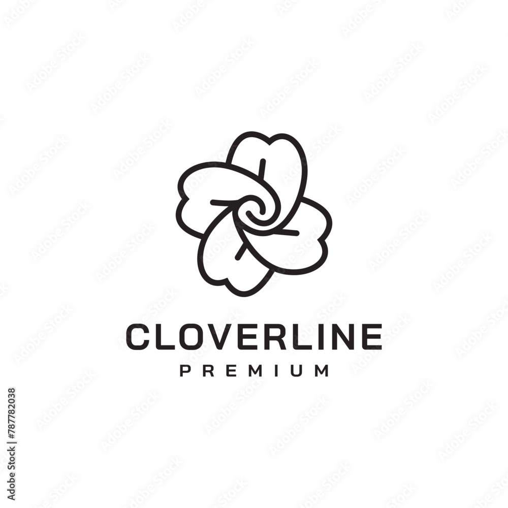 Obraz premium clover leaf line icon logo design