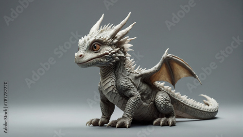 baby dragon posing on white background 30
