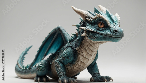 baby dragon posing on white background 9