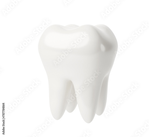 White tooth isolated on white background. 3d render