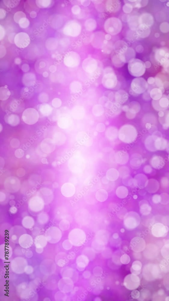 Bright glowing violet colored loop circle bokeh vertical animation. Concept holiday decoration background. Bright glowing violet colored loop circle bokeh vertical animation. Concept holiday decoration background.