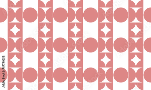 pink polka dot, half and quoter dot grid on white background, design for fabric printing as repeat pattern, print patter, zigzag horizontal and vertical bar strip