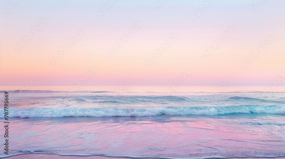 A serene gradient of soft pastel hues merging and flowing together, reminiscent of a tranquil sunset over a calm ocean.
