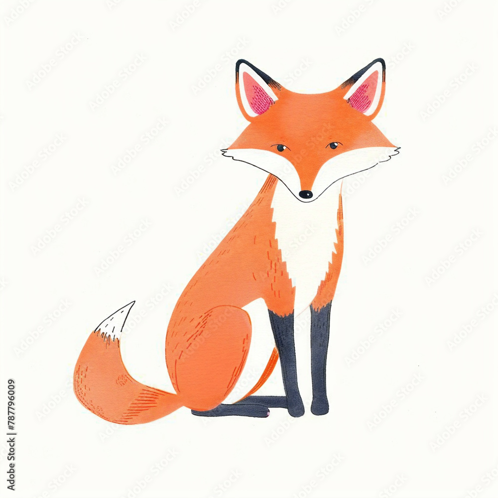 Obraz premium red fox cartoon