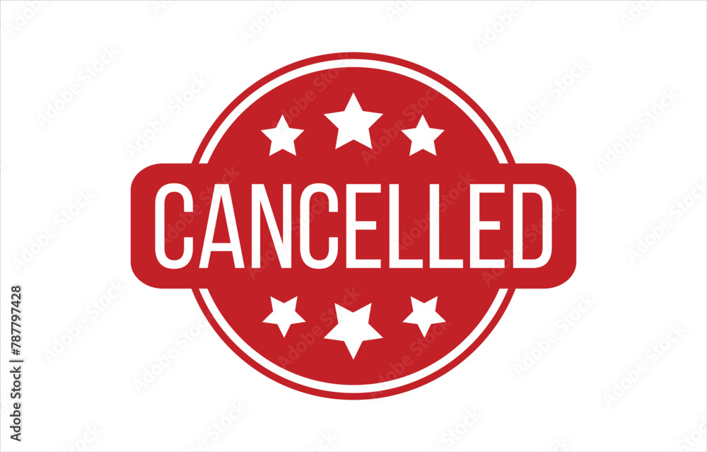 Red Cancelled Rubber Stamp Seal Vector Red Cancelled Rubber Stamp Seal Vector