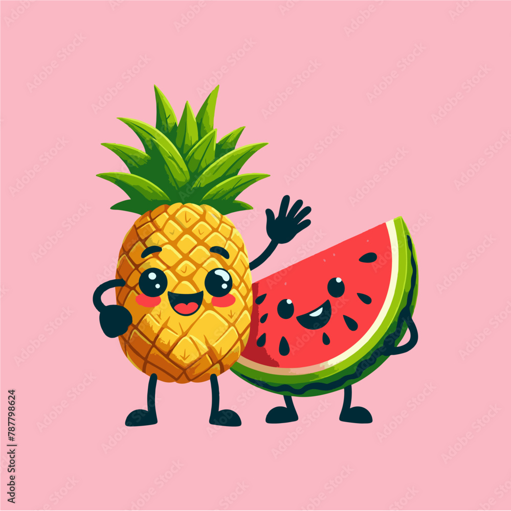 cute pineapple and watermelon cute pineapple and watermelon