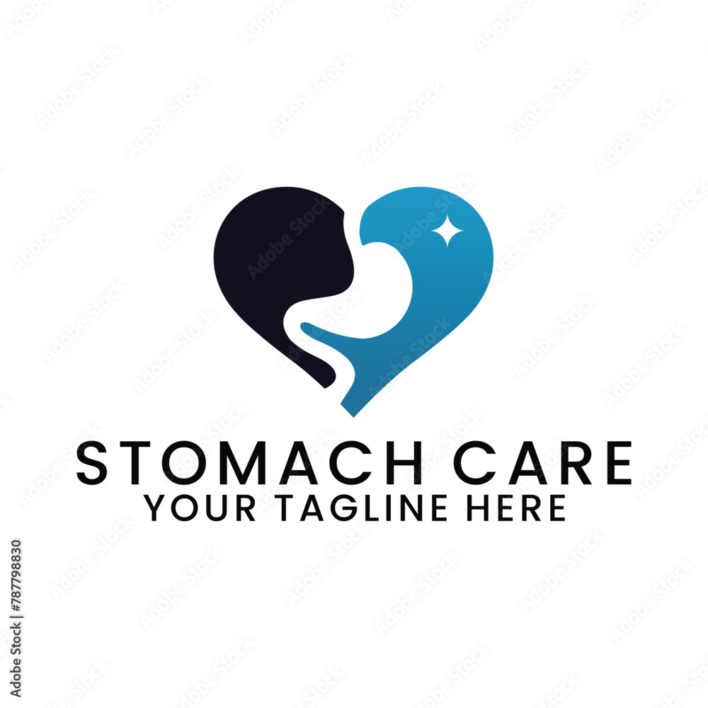stomach logo, simple vector design medical human health