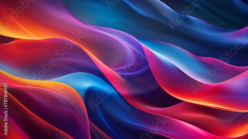 A mobile phone wallpaper design features a colorful abstract background with artistic waves and curves.