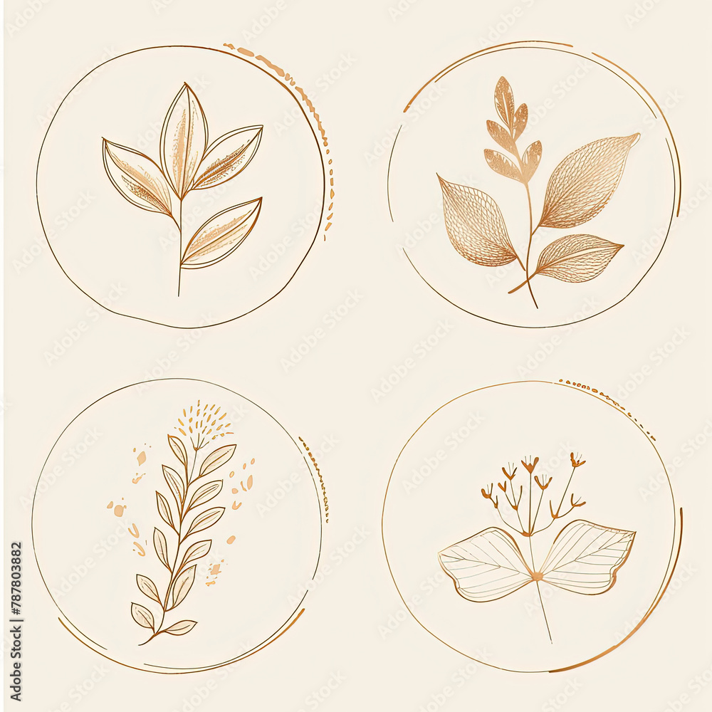 a image of four different types of leaves in a circle