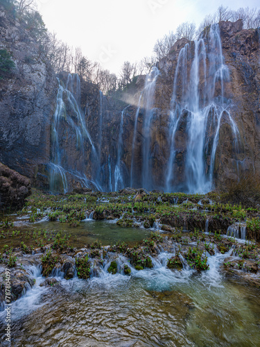 The waterfalls in Plitvice Lakes National Park, Croatia.