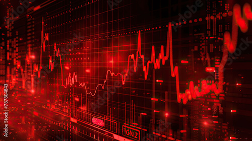 An image of a stock market board displaying plunging graphs and red numbers
