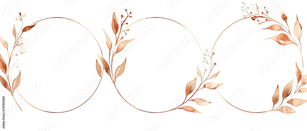a three oval frames with flowers and leaves on them a three oval frames with flowers and leaves on them