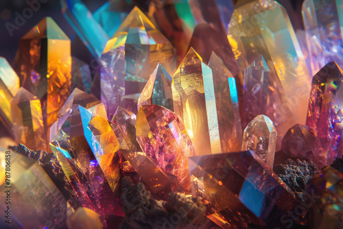 Gleaming Crystals Set Dazzling Jewel Illustrations