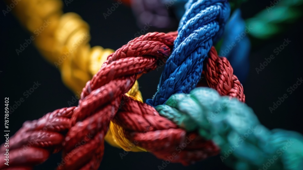 Strong diverse network rope team concept integrate braid color background cooperation empower power. Strong diverse network rope team concept integrate braid color background cooperation empower power.