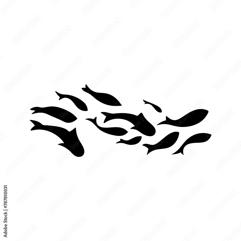 silhouette of swimming fish