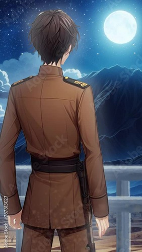 A soldier in the midnight watchtower