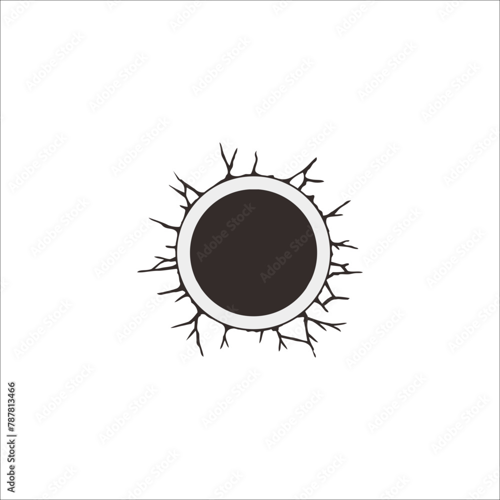 Vector black hole and cracks in every corner can be used as a graphic design 