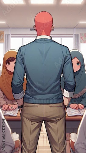 A bald man's anger in the classroom