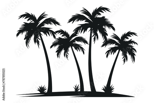  Palm Tree black shilhutti on whait background