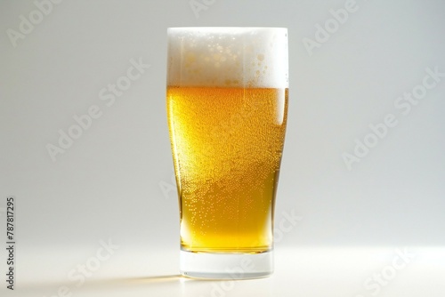 Glass of beer on a white background,  Close-up,  Isolated