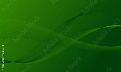 green lines wave curves with smooth gradient abstract background © Noppawan