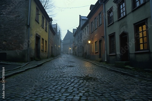 Old street in the old town of Tallinn, Estonia at night