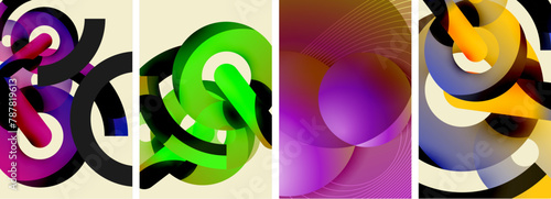 A vibrant collage featuring a mix of liquid, font, violet rectangles, patterns, art circles, glass petals, and electric blue accents, with the word boss in the center