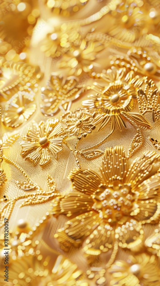 Detailed Close-Up of Opulent Gold Jewelry Texture on Fashionable Background AI Image Detailed Close-Up of Opulent Gold Jewelry Texture on Fashionable Background AI Image