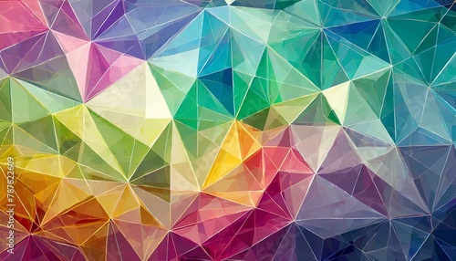 Rainbow Triangulation: Abstract Low Poly Polygonal Background"