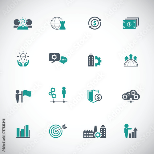 Universal business management and human resources icon set. Universal icons for web and mobile. Vector.	
