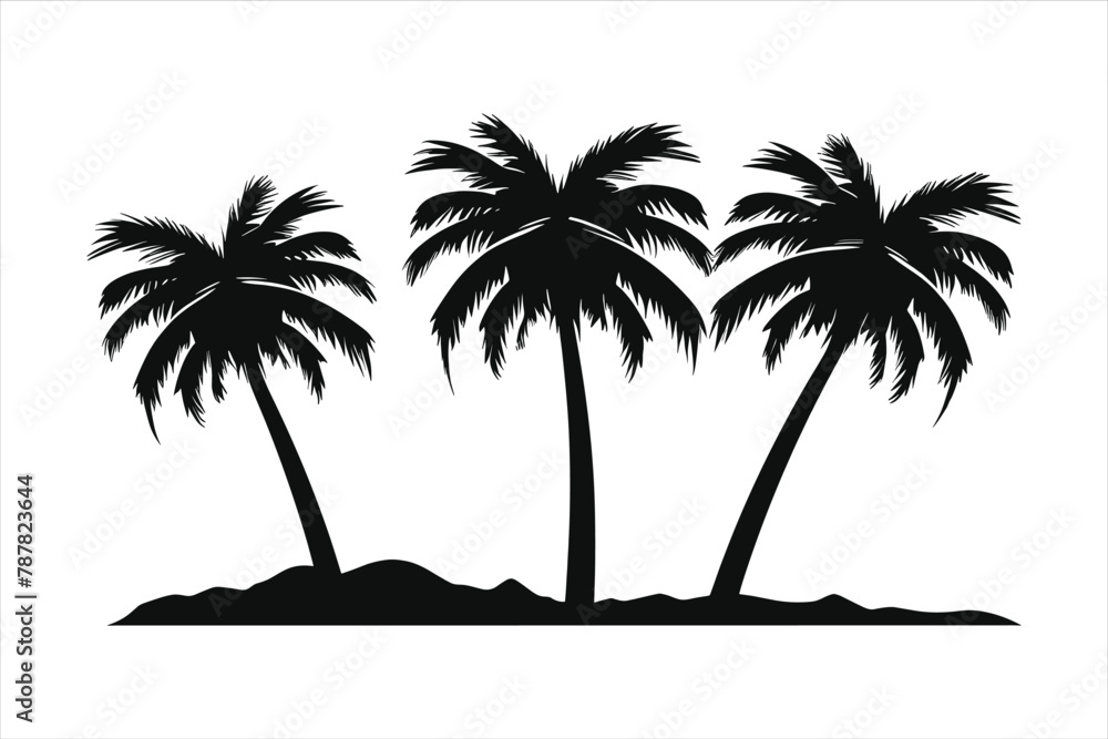  Palm Tree black shilhutti on whait background