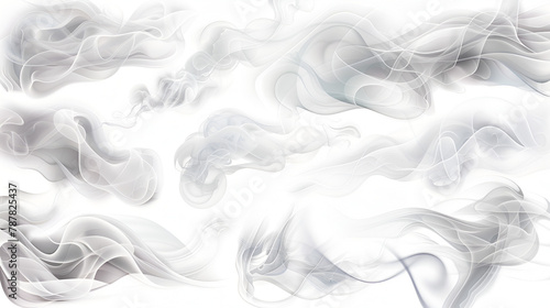Smoke vector collection isolated transparent background, generative Ai